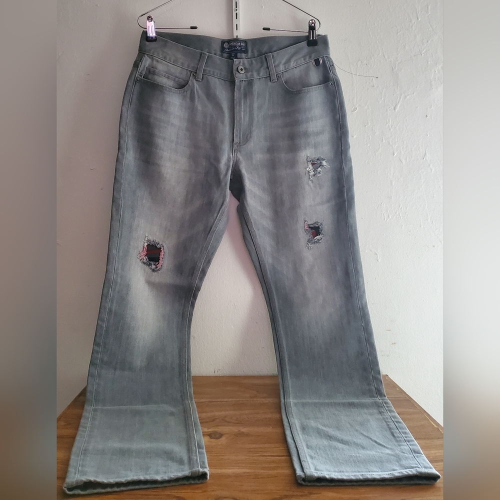 AMERICAN RAG Men Size 32W X 32L Gray Denim Jeans New